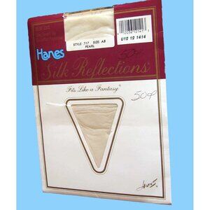 NEW HANES SILK REFLECTIONS PANTYHOSE sz AB Style 717 PEARL
